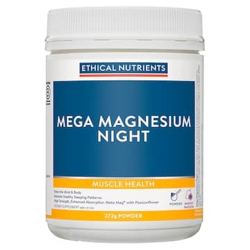 Ethical Nutrients Mega Magnesium Night Powder Mango Passion 272g