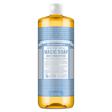 Dr Bronner's Pure Castile Liquid Magic Soap Baby Unscented 946ml